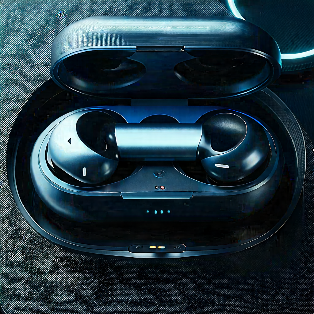 Wireless Earbuds With Digital Artwork With Pair Black