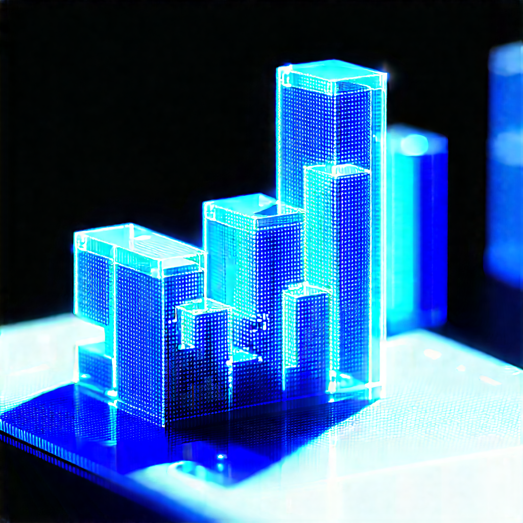 Financial Technology In Modern Laboratory With Blue White