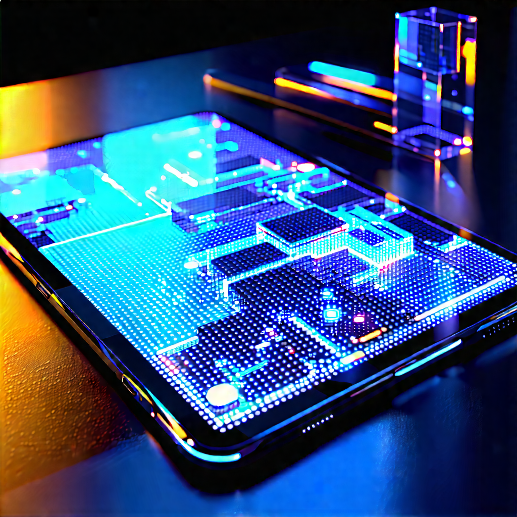 Tablet With Holographic Display With Cell Phone