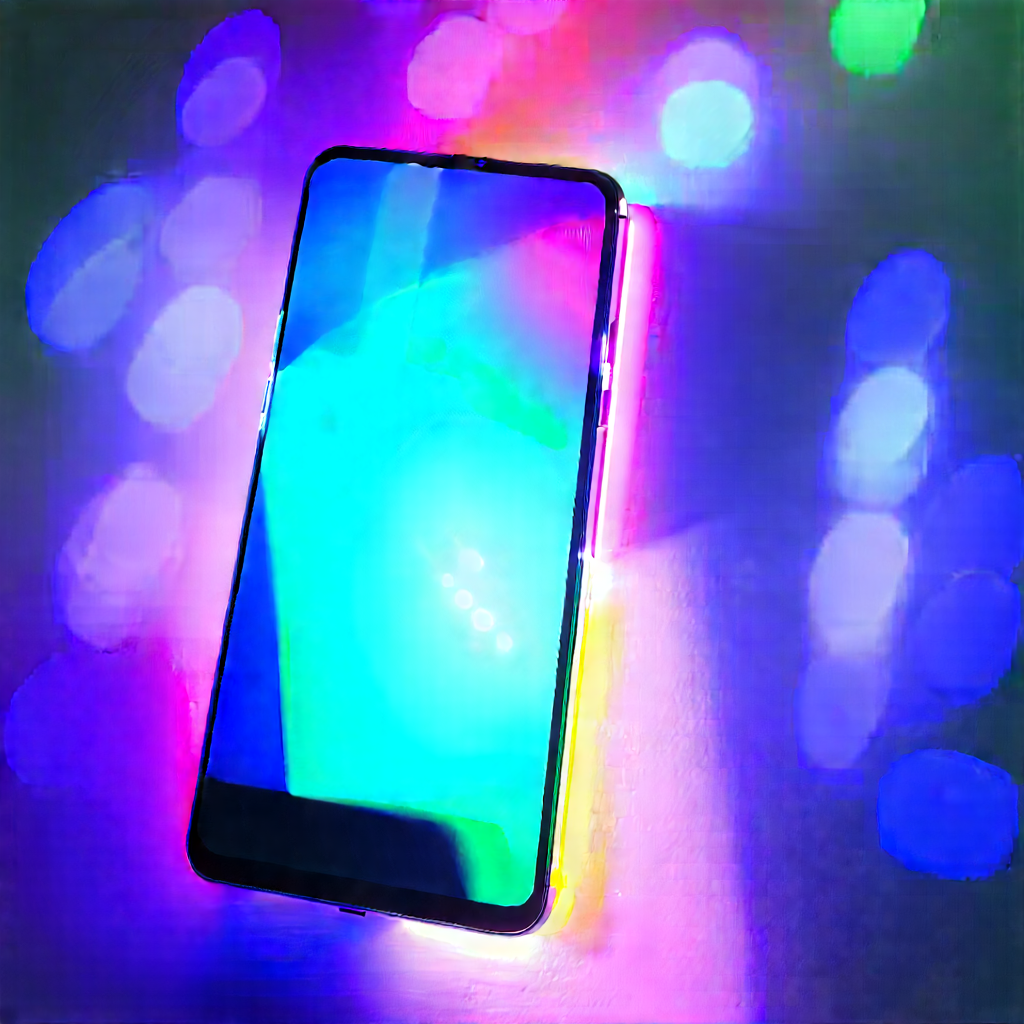 Smartphone With Glowing Screen With Cell Phone