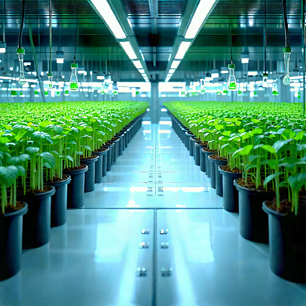 Agricultural Technology In Modern Laboratory With Large Indoor