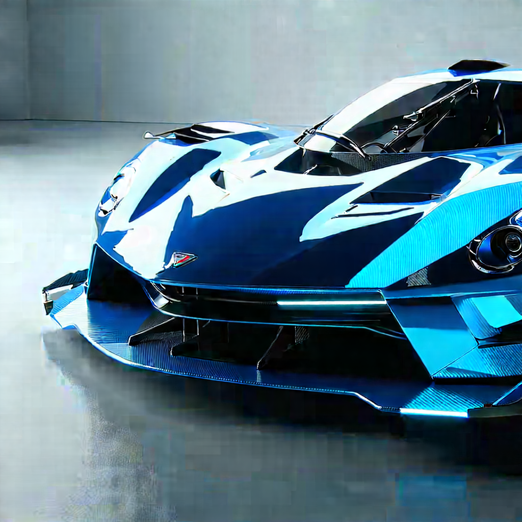 Automotive Technology In (design:1.32) Studio With Blue Sports