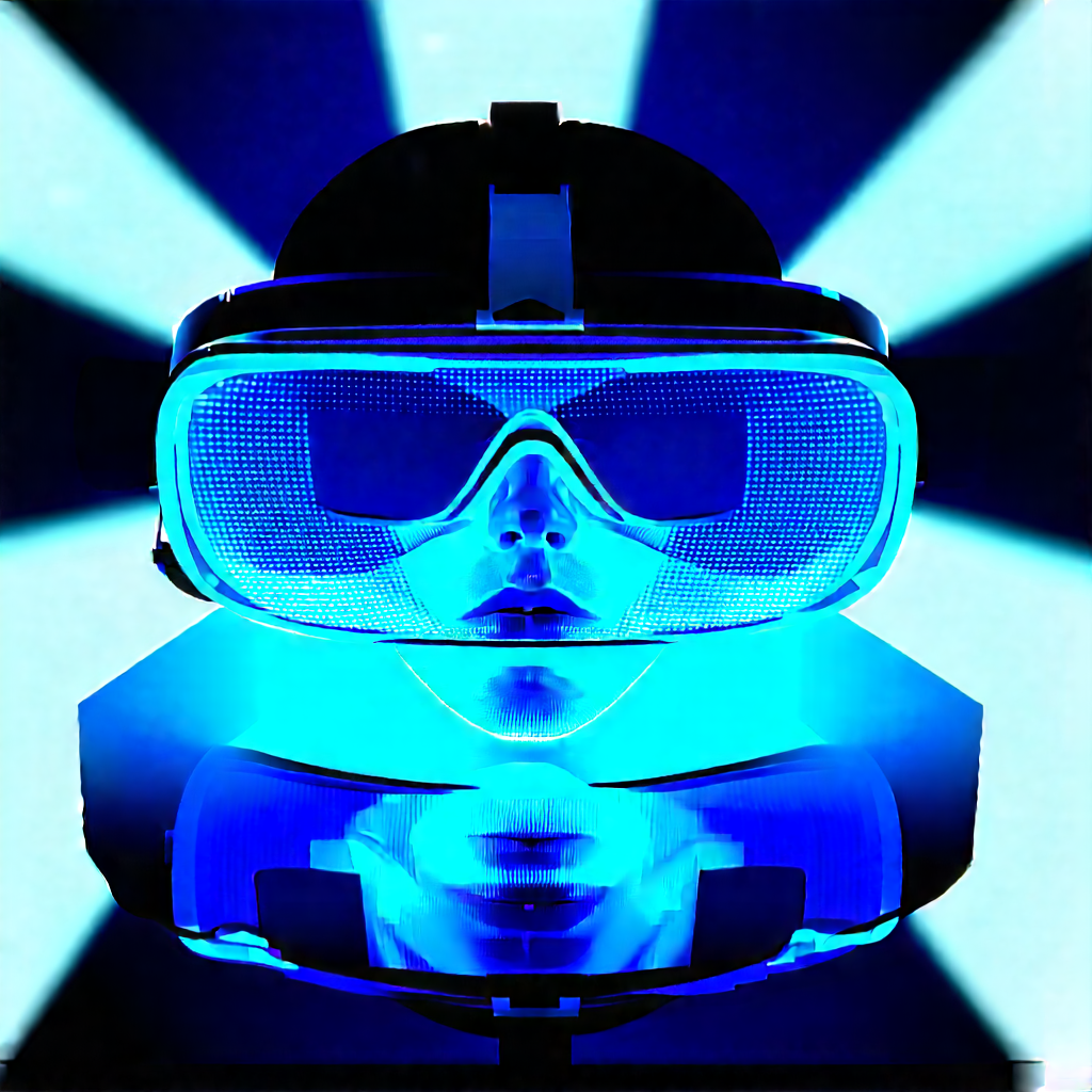 Vr headset with glowing screen