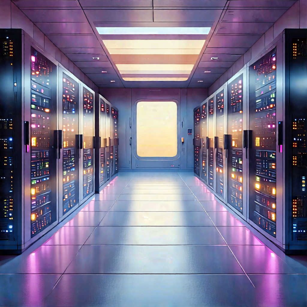 (futuristic:1.31) Server Room With Image, There