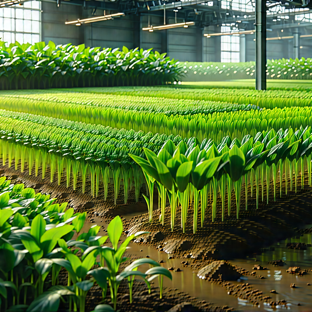 Agricultural Technology In Manufacturing Facility With Large Green