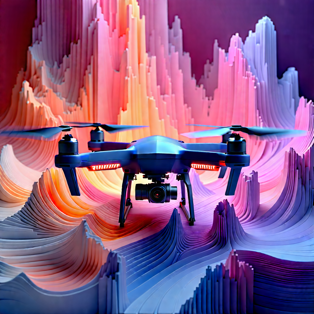Drone With Digital Artwork With Blue Drone