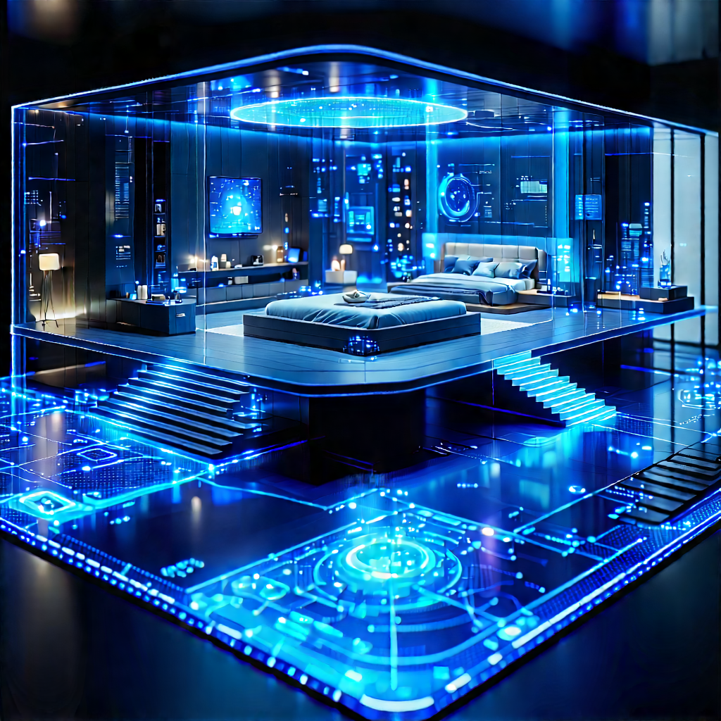 Futuristic Smart Home With Futuristic Bedroom
