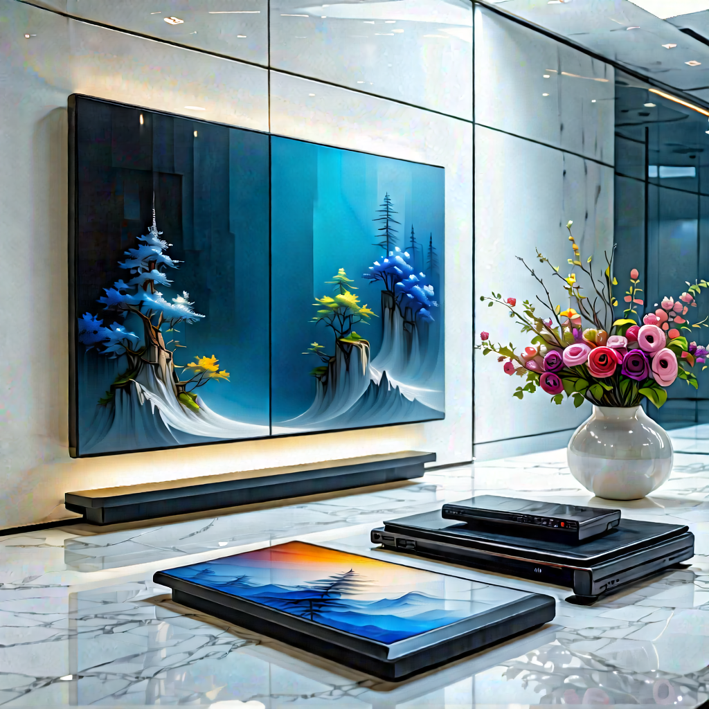 Entertainment Technology In Research Center With Large Flat