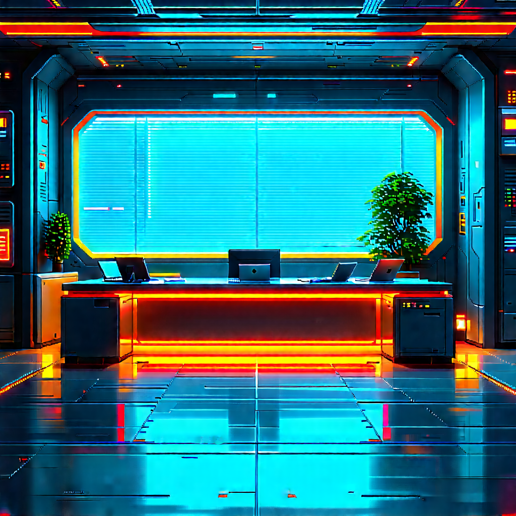 Futuristic Tech Startup Office With Image, There