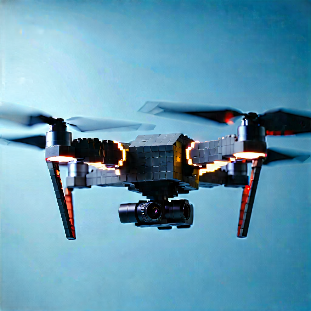 Drone With Streaming Content With Black Drone
