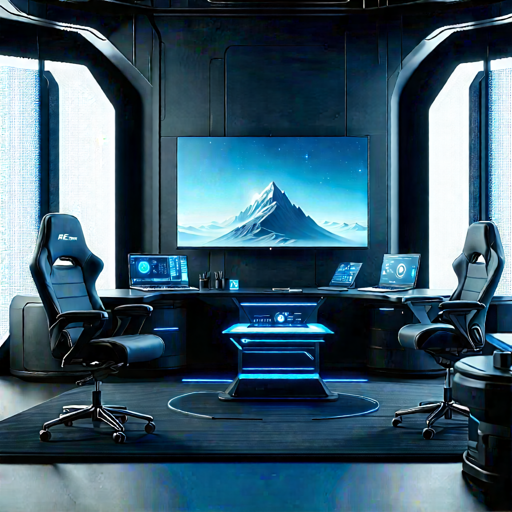 Futuristic Tech Startup Office With Image, There