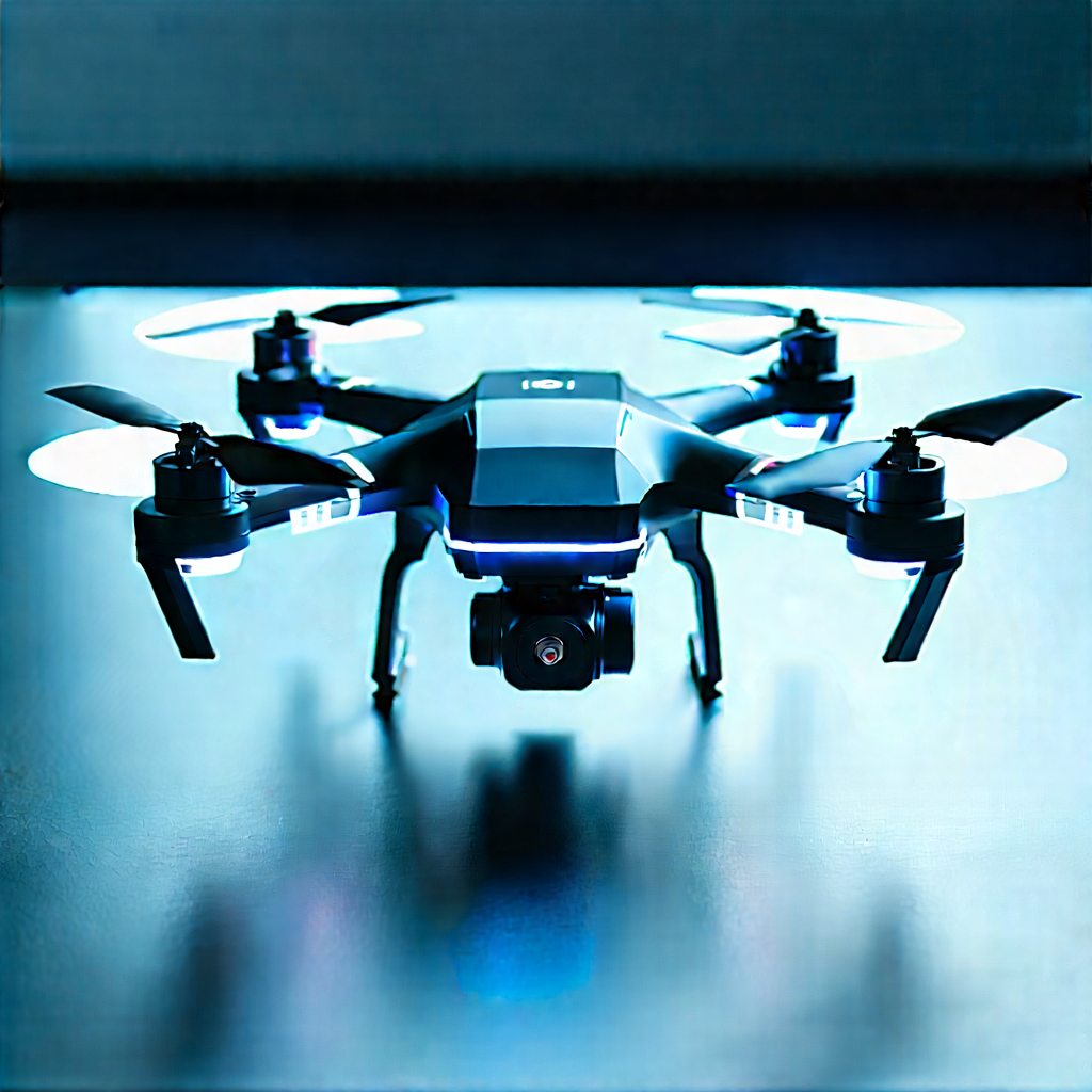 Drone With Holographic Display With Black Drone