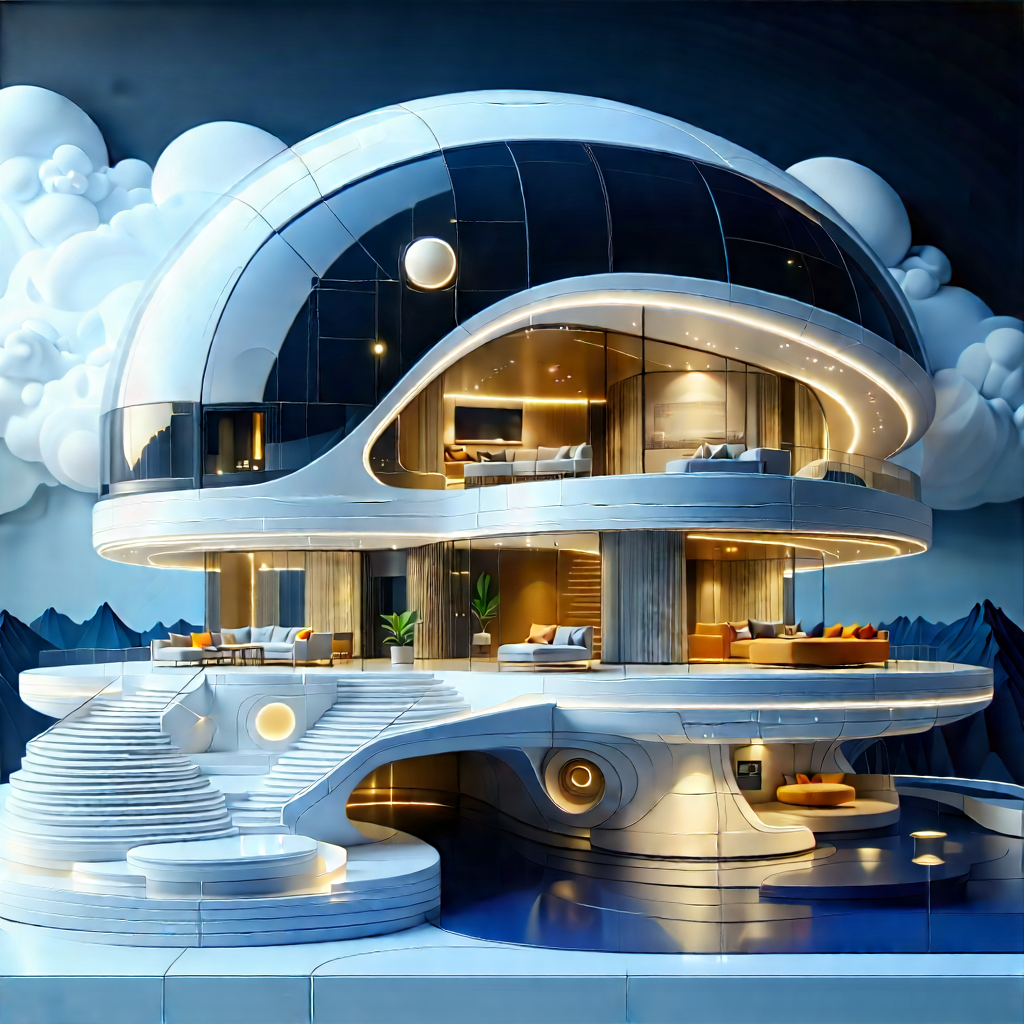 Futuristic Smart Home With Model Futuristic