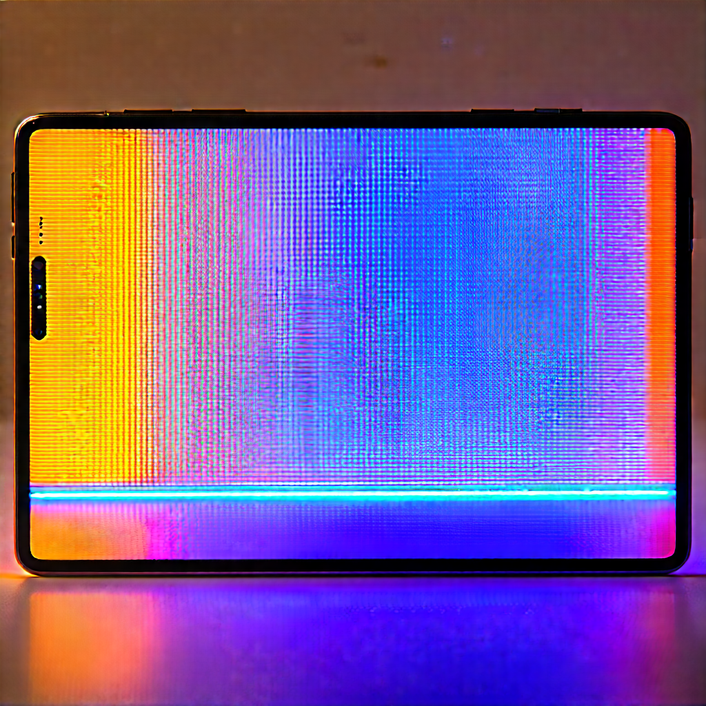 Tablet With Glowing Screen With Cell Phone
