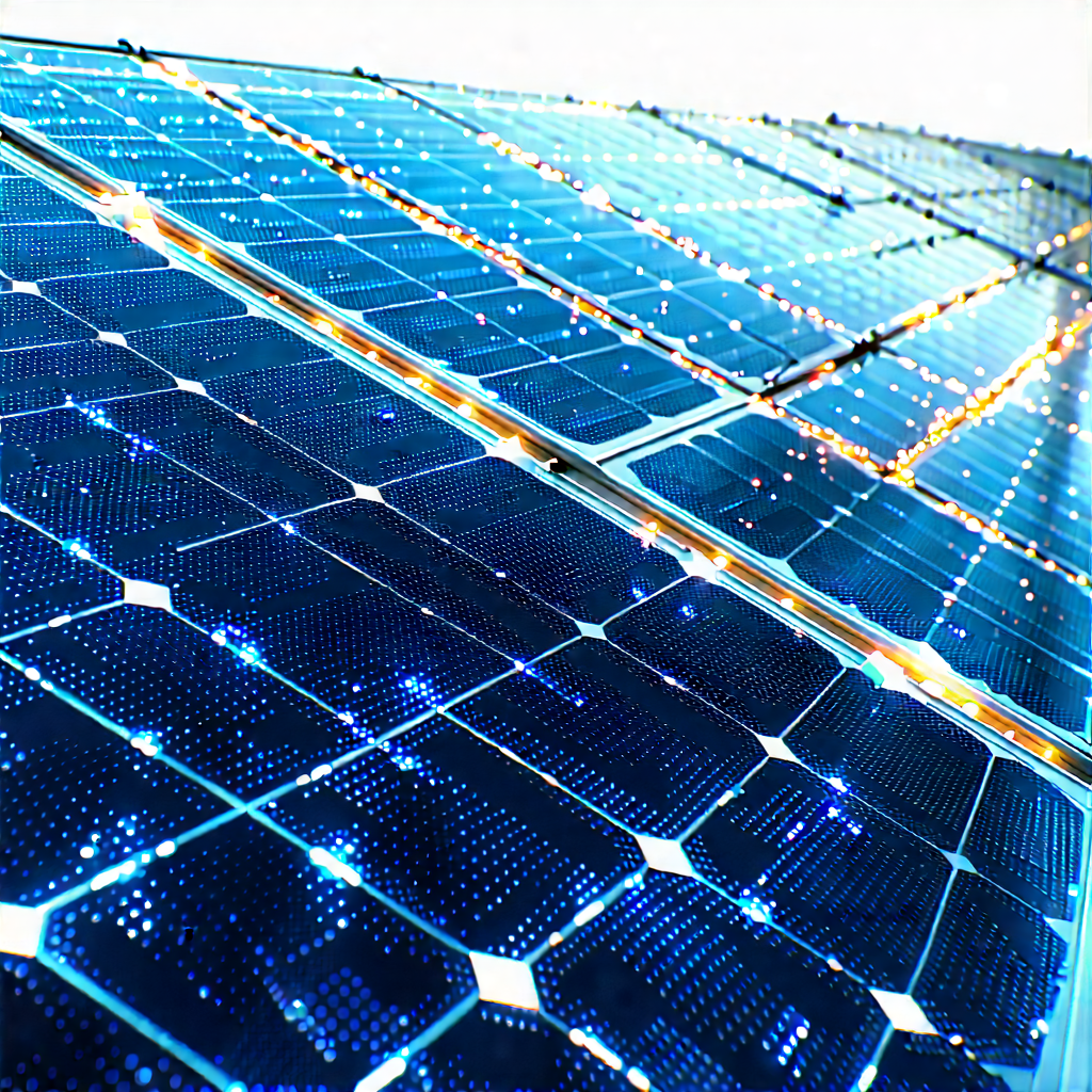 Solar panel with (digital:1.4) particles