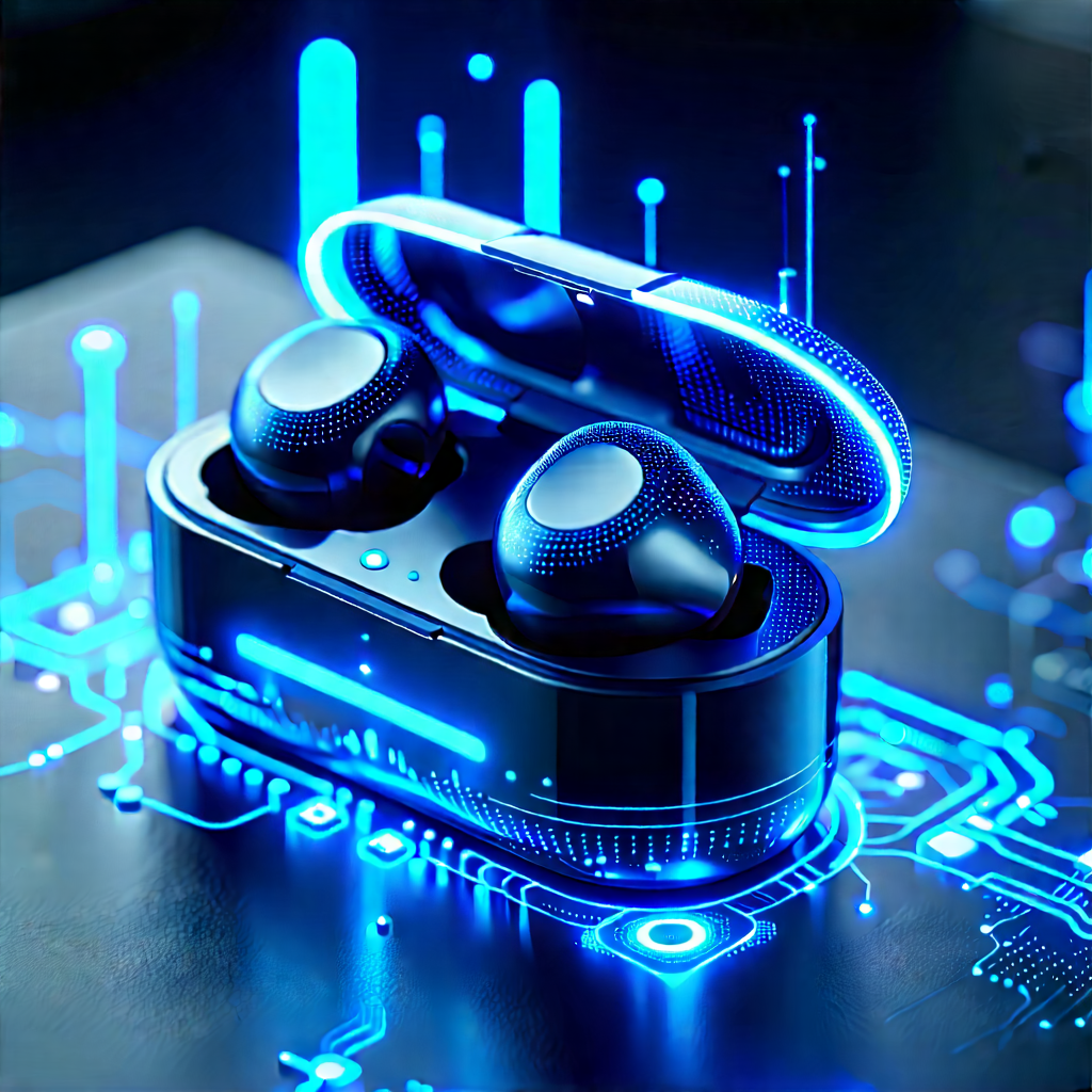 Wireless Earbuds With Holographic Display With Pair Black