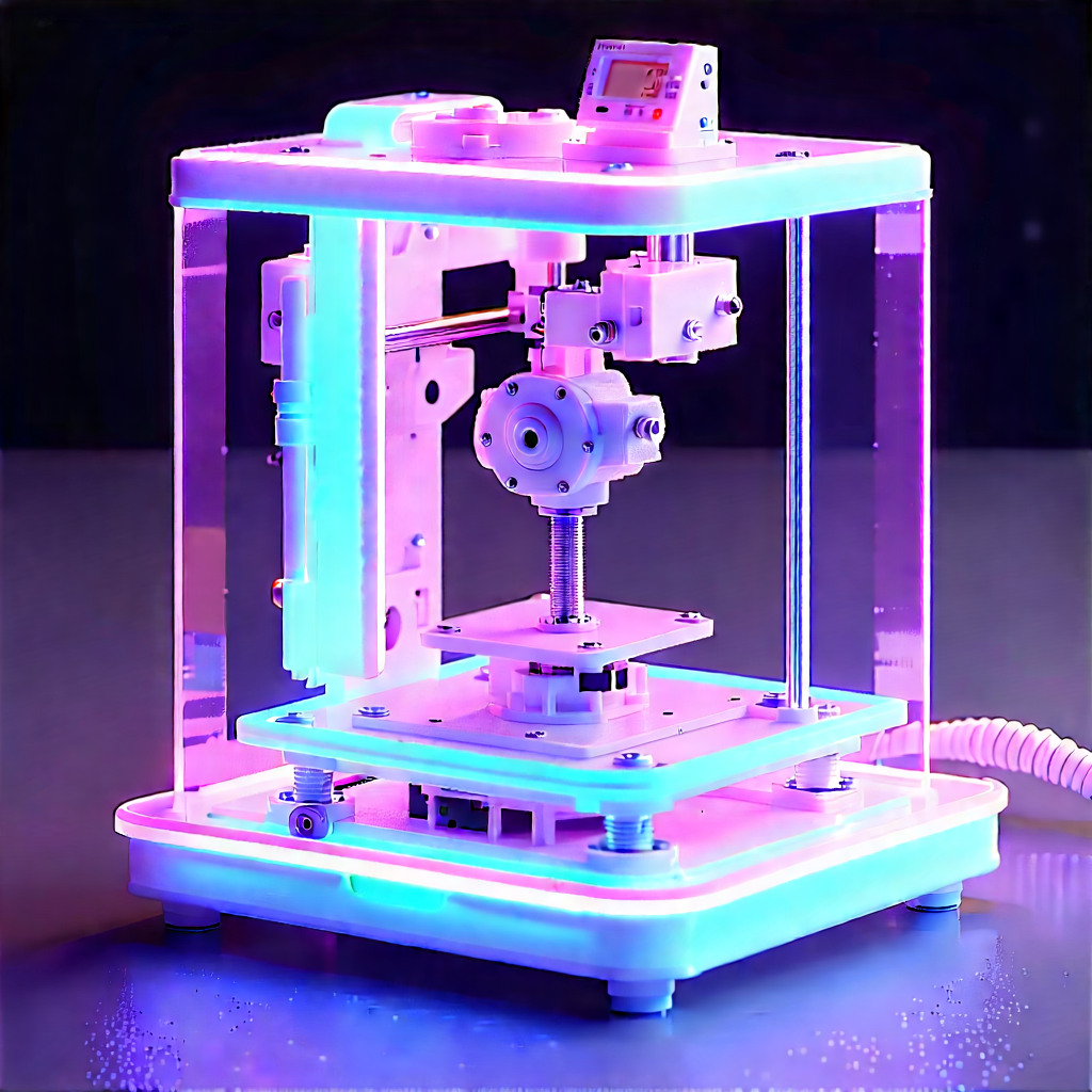 3d printer with neon accents