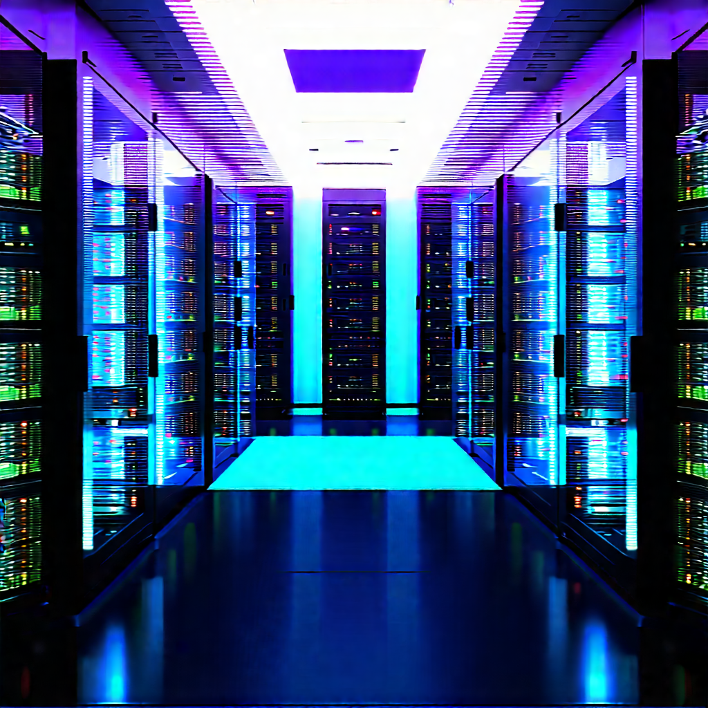 Futuristic Server Room With Image, There