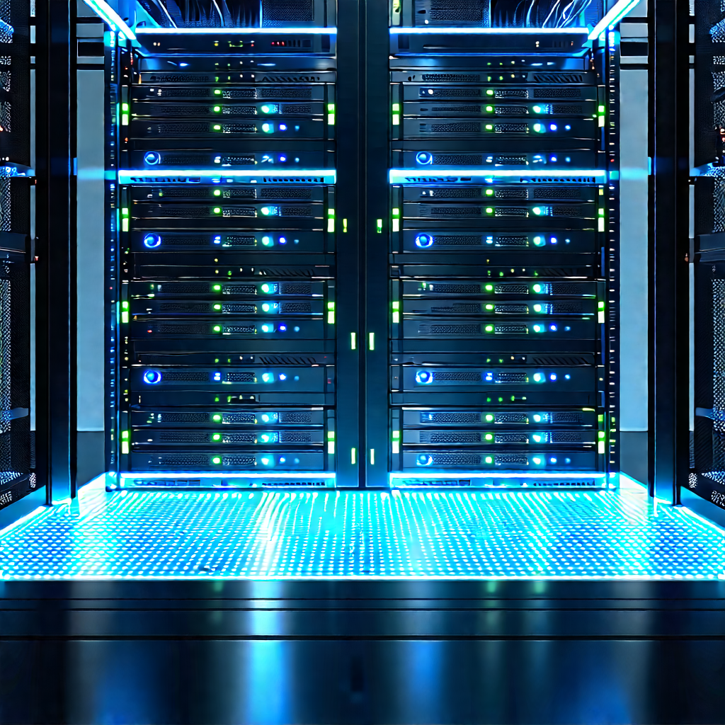 Server rack with holographic projection