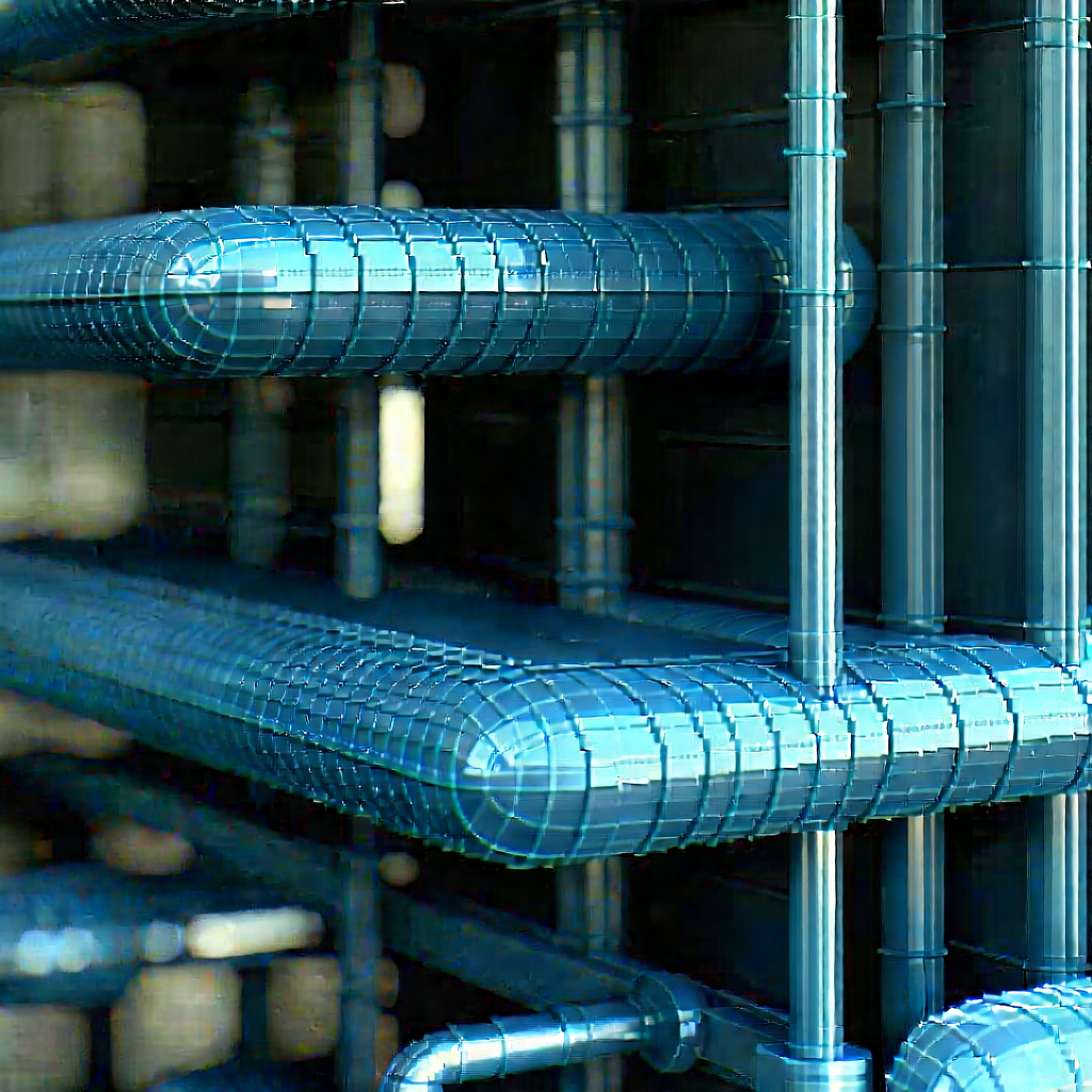 Close-up Of Cooling System With Large Pipe