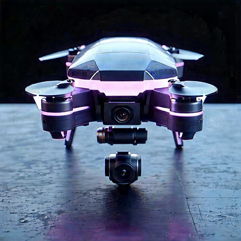 Drone With Digital Artwork With Black Pink