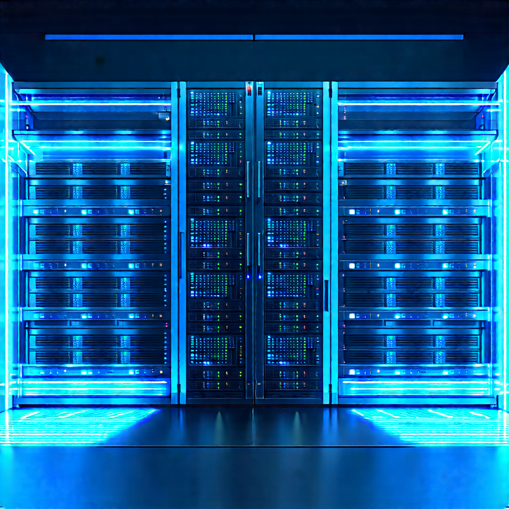 Server rack with holographic projection