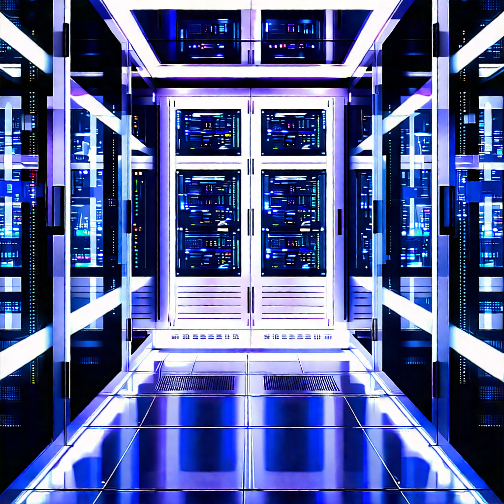 Futuristic Server Room With Large, Modern