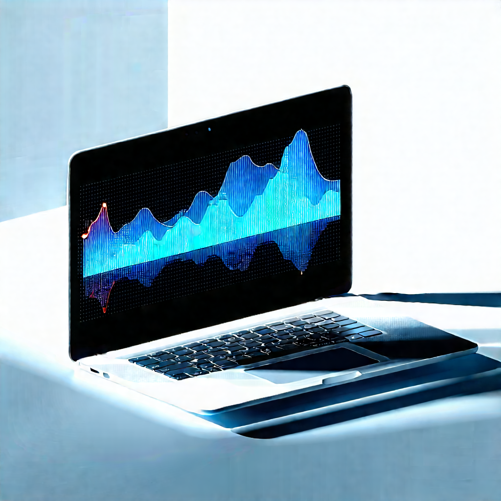 Laptop With Data Visualization With Laptop Computer