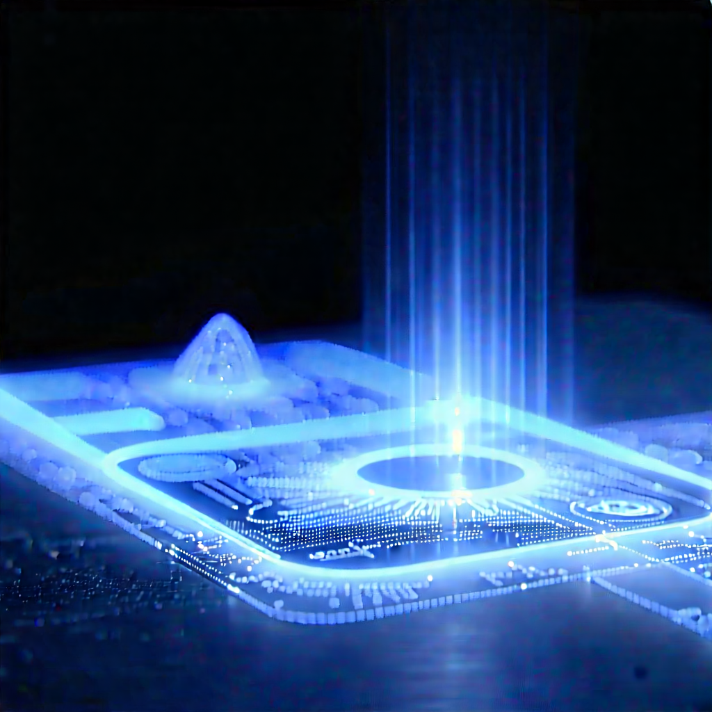 Educational Technology In Research Center With Blue Light