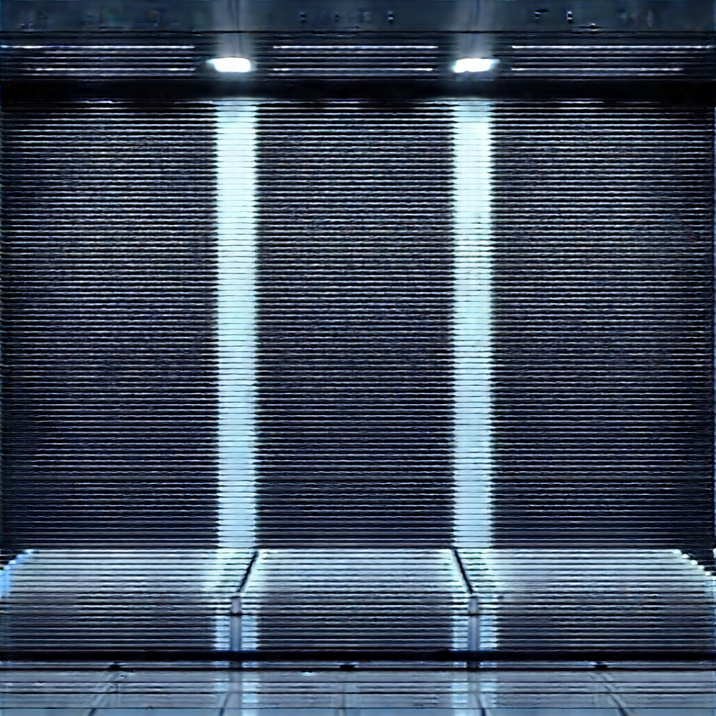 Server Rack With (digital:1.23) Particles With Large, Dark