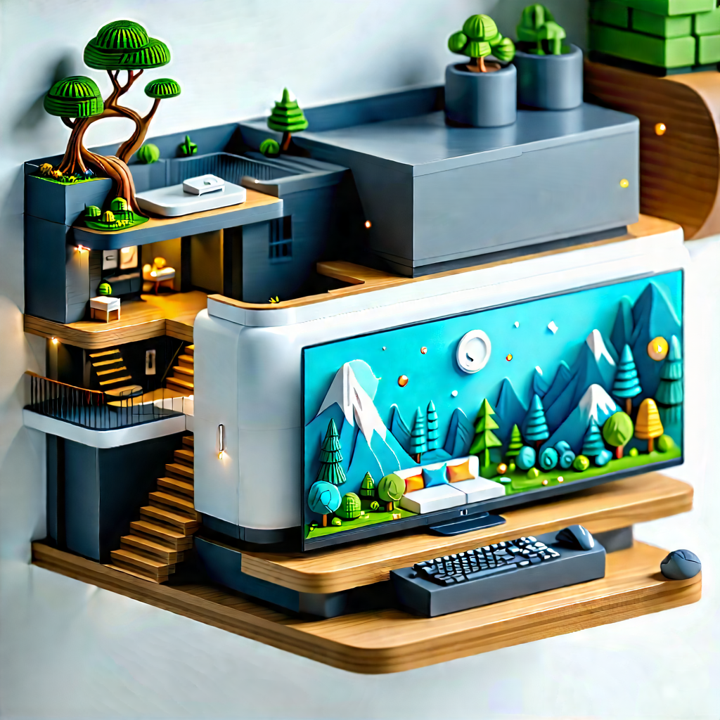 Smart Home (device:1.18) With Digital Artwork With Model House