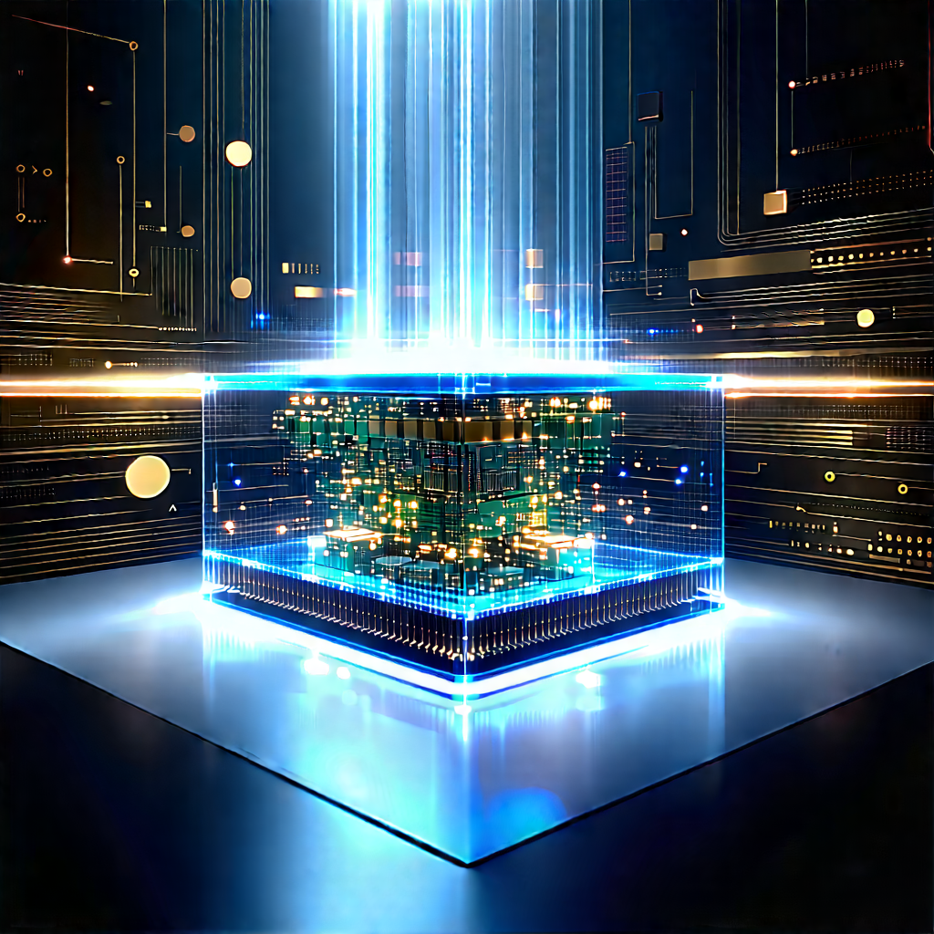 Quantum Computer With Data Streams With Large, Blue,