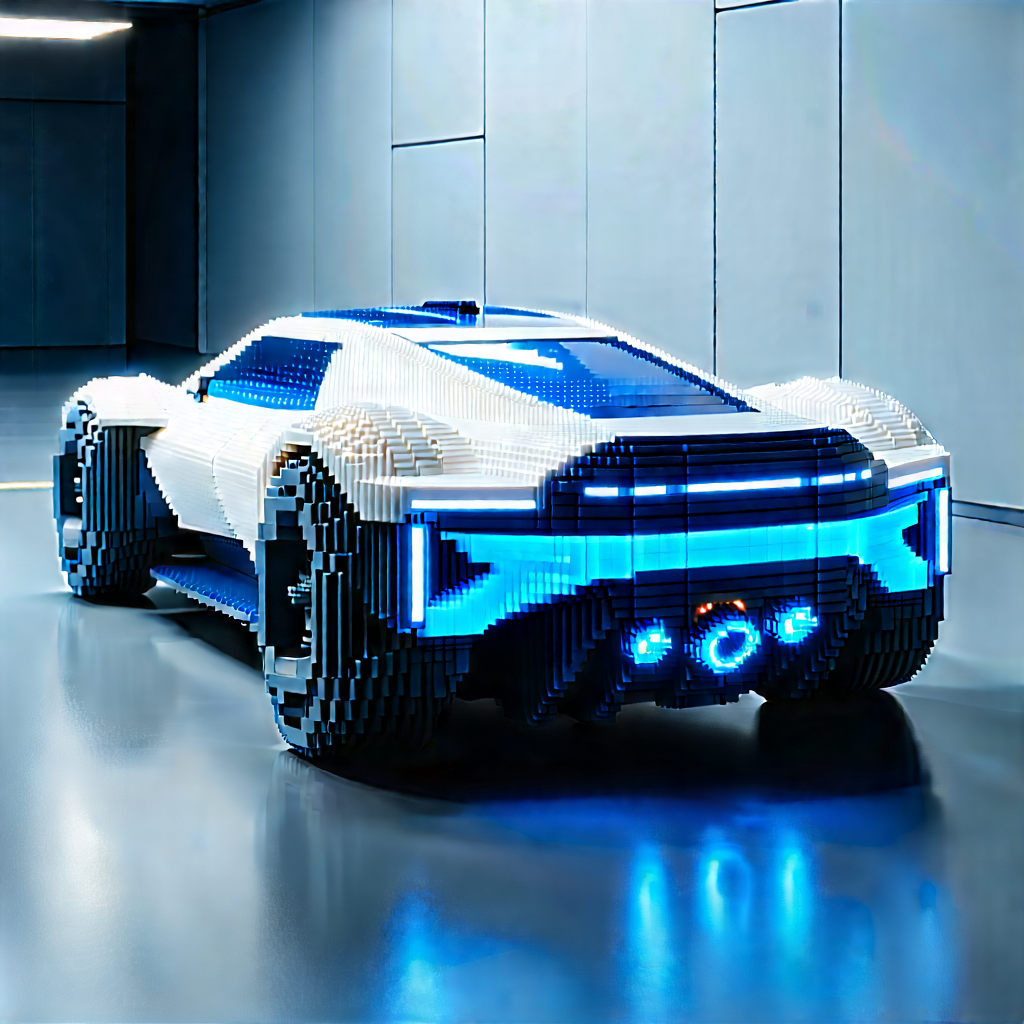 Innovative Electric Vehicle Design With Blue White