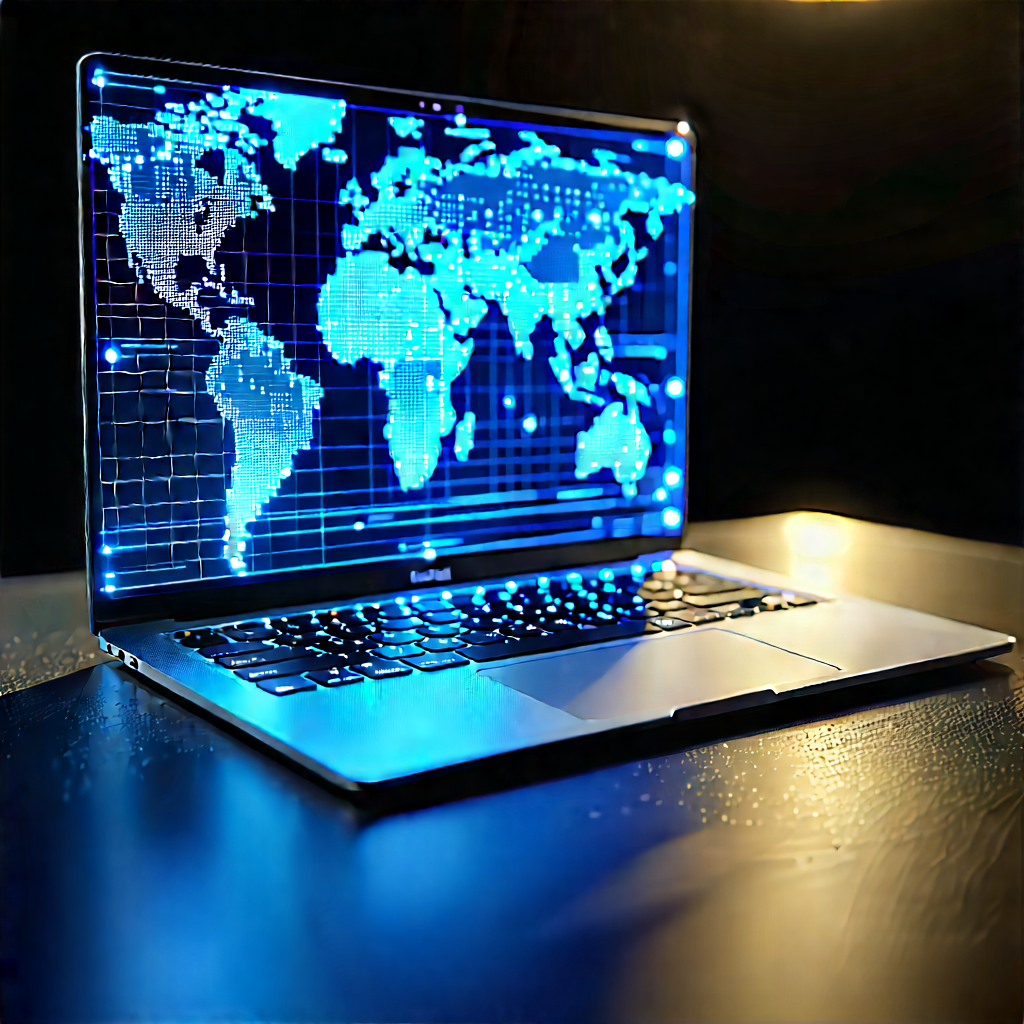 Laptop With Data Visualization With Laptop Computer