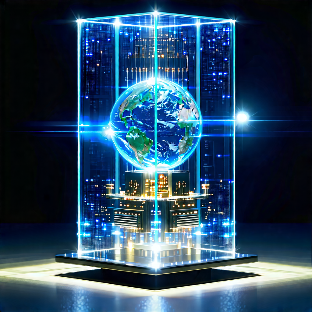 Quantum Computer With Holographic Projection With Large, Illuminated