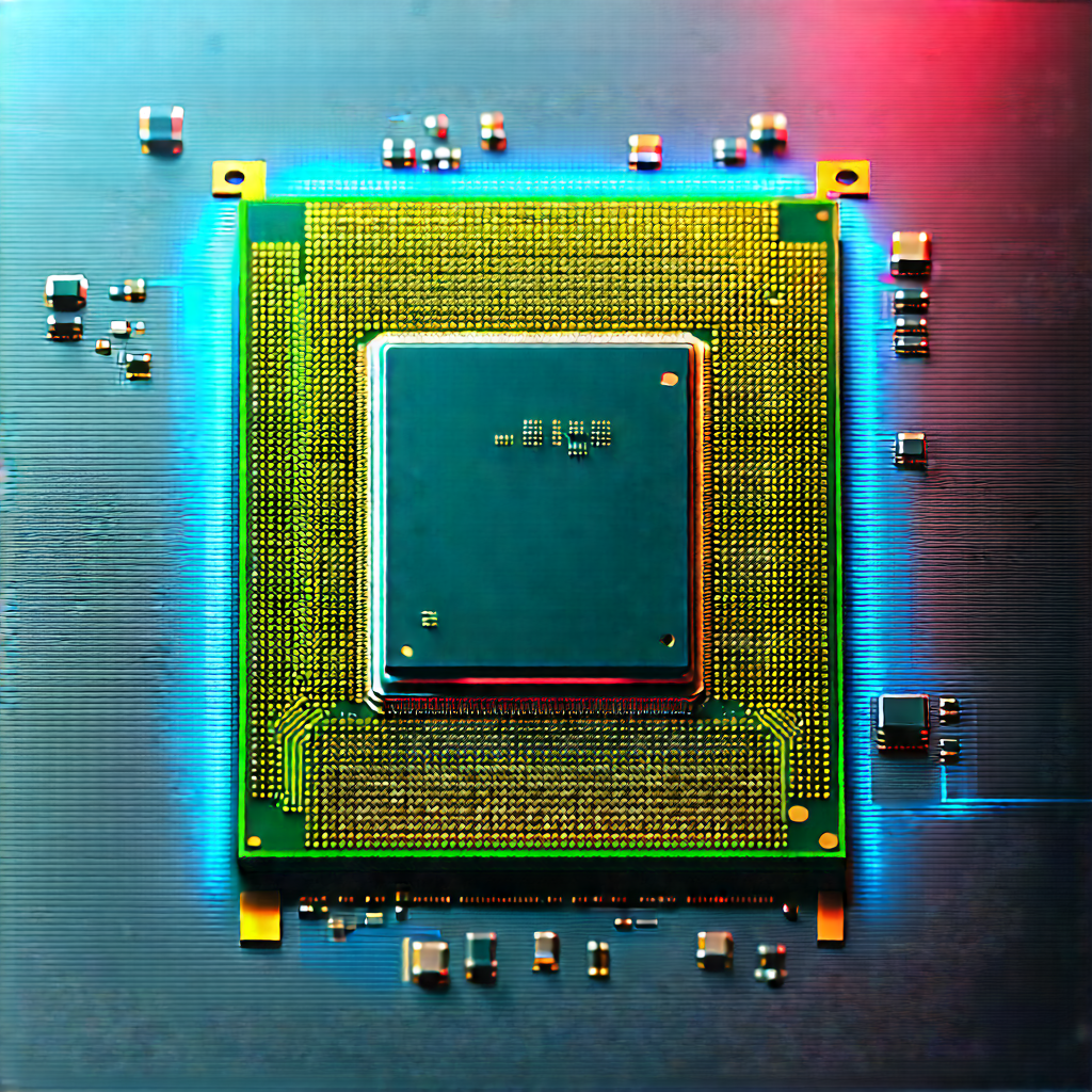 Close-up Of Microprocessor With Close-up Computer