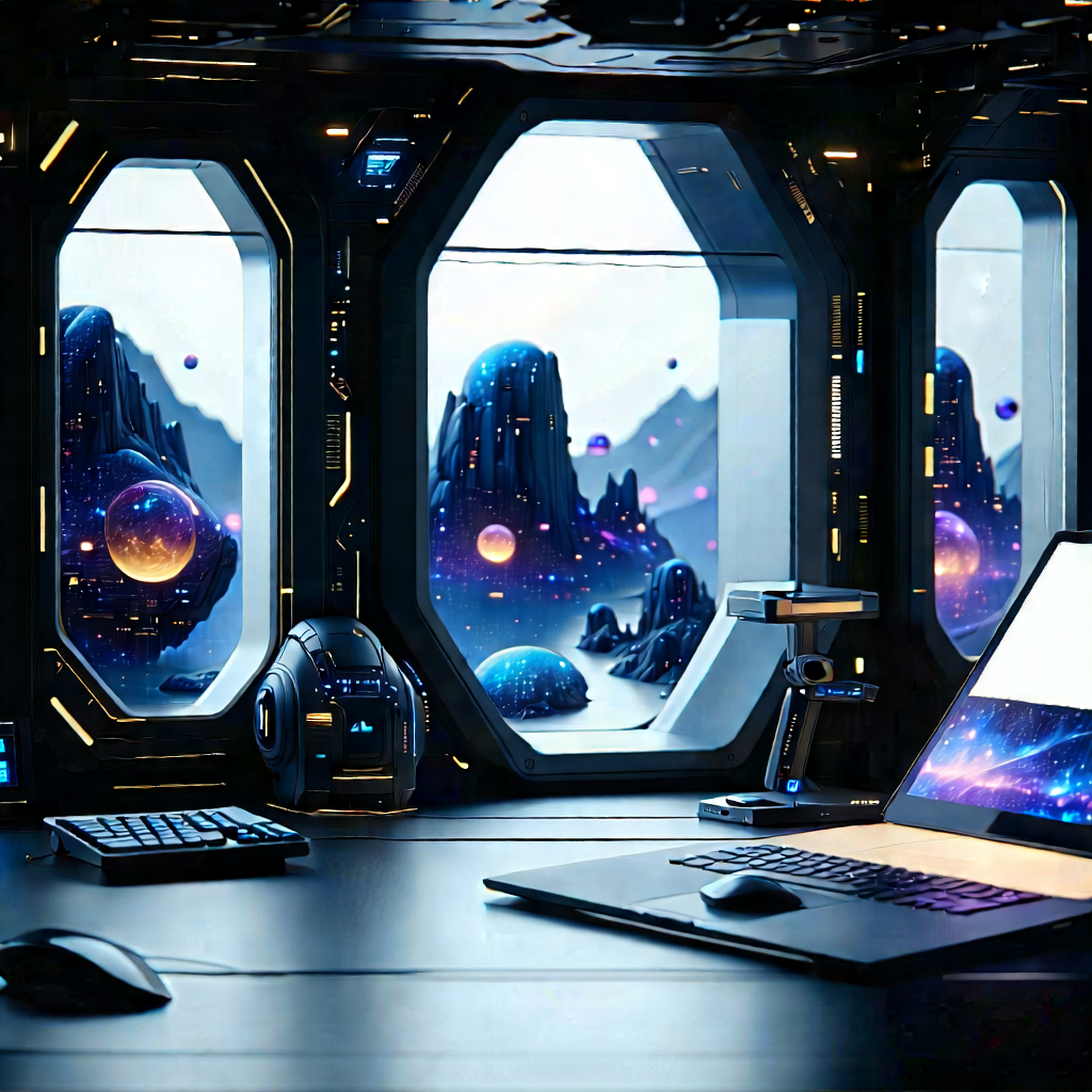 Futuristic Tech Startup Office With Image, There