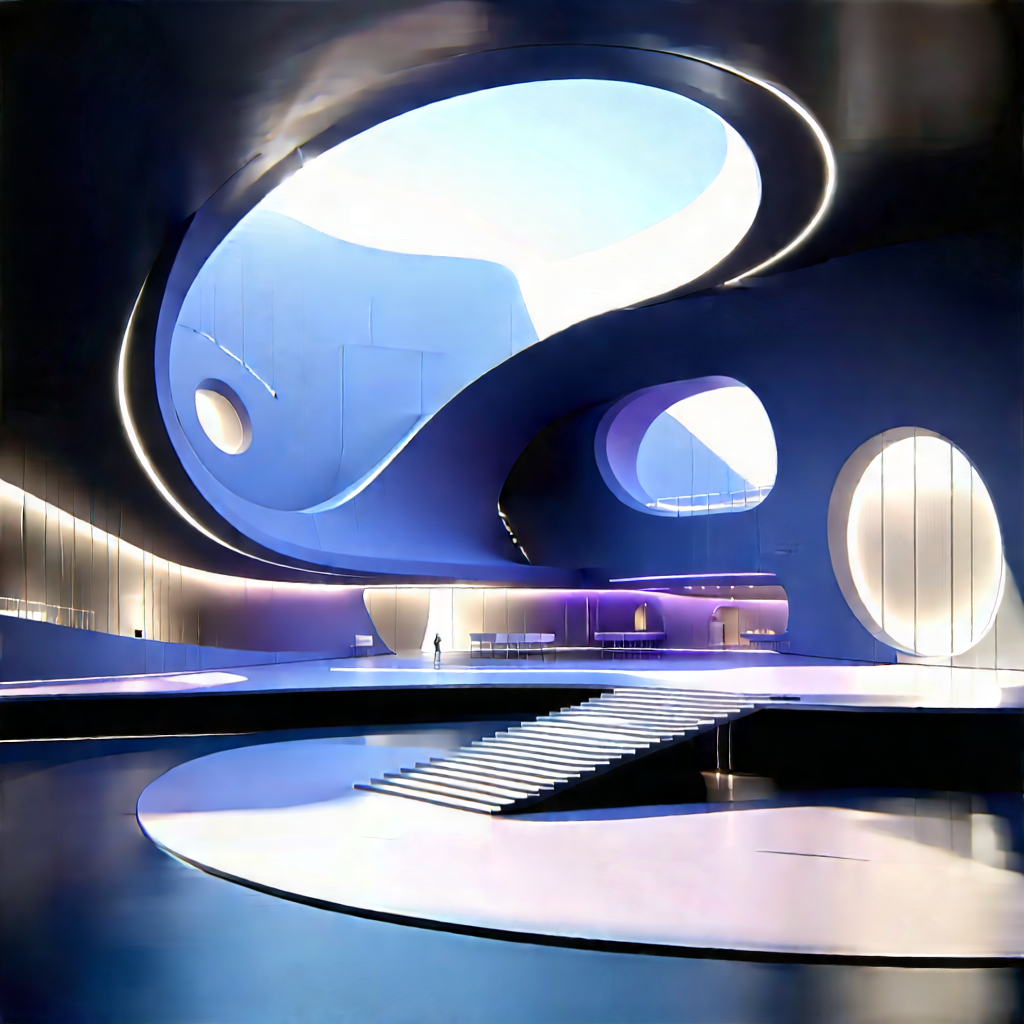 Futuristic Innovation Hub With Large, Modern