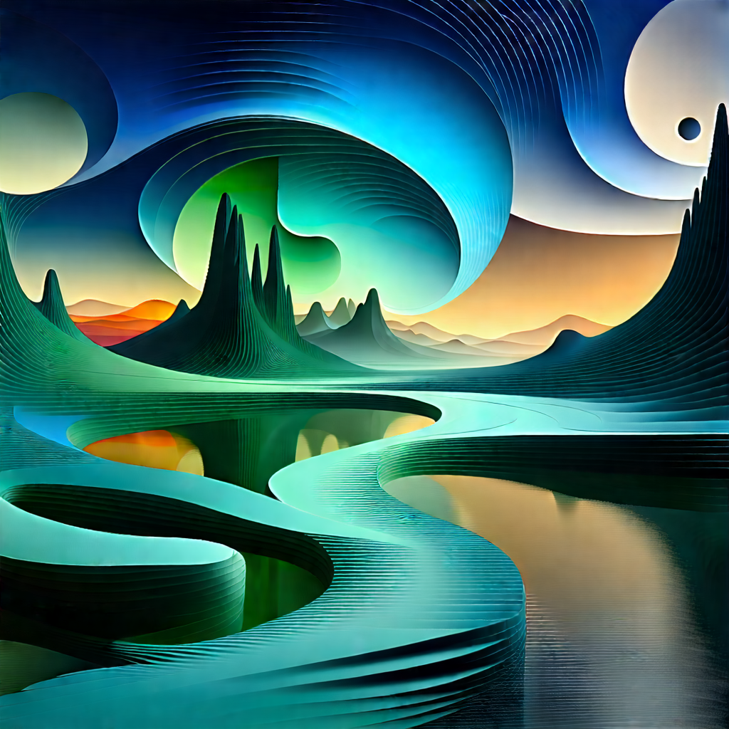 (futuristic:1.4) Digital Workspace With Painting, There