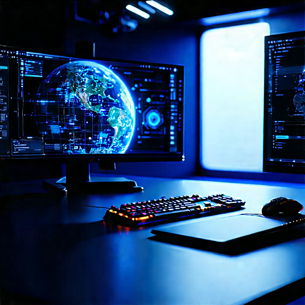 Entertainment Technology In Tech Office With Image, There