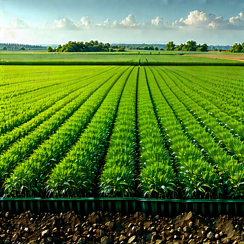 Agricultural Technology In Tech Office With Large Field