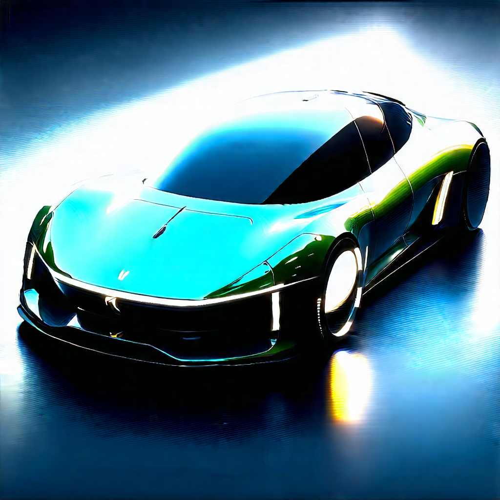 Innovative Electric Vehicle (design:1.23) With Sleek, Blue