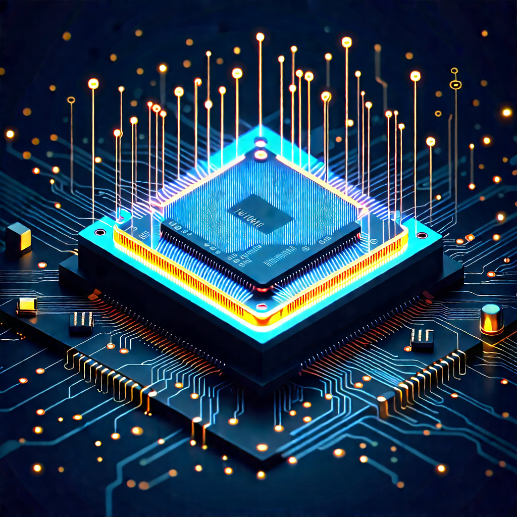 Circuit board with neon accents