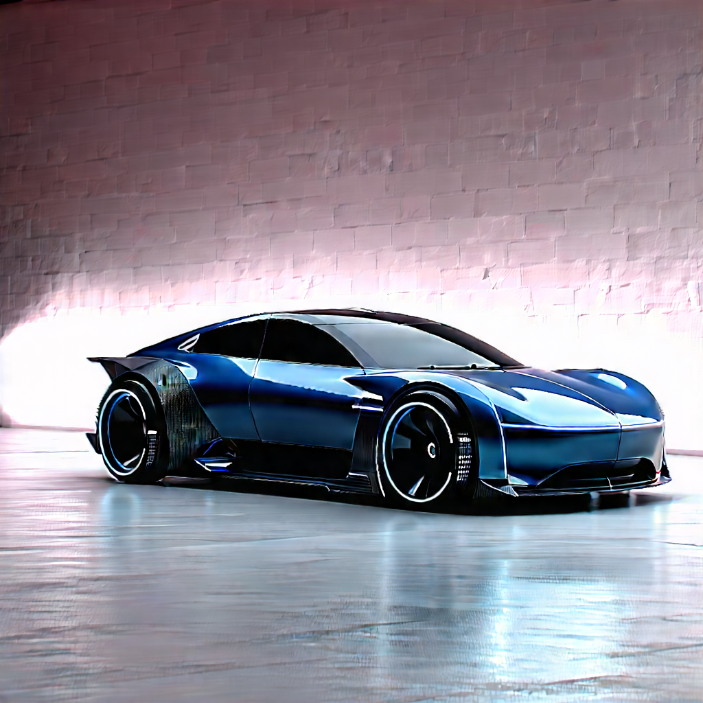 Innovative Electric Vehicle Design With Blue Sports