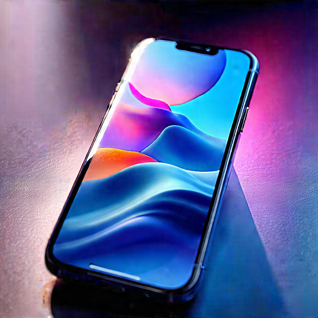Smartphone With Digital Artwork With Smartphone Blue