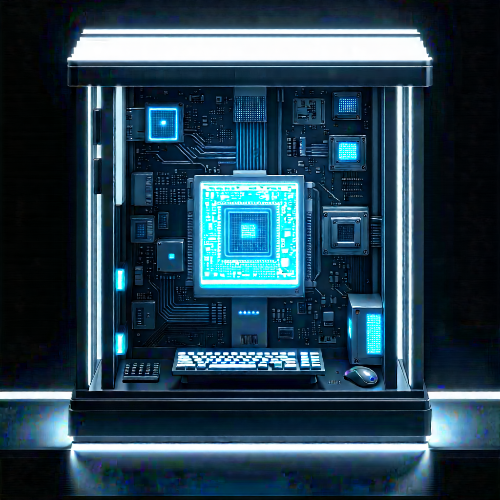 Quantum computer with neon accents