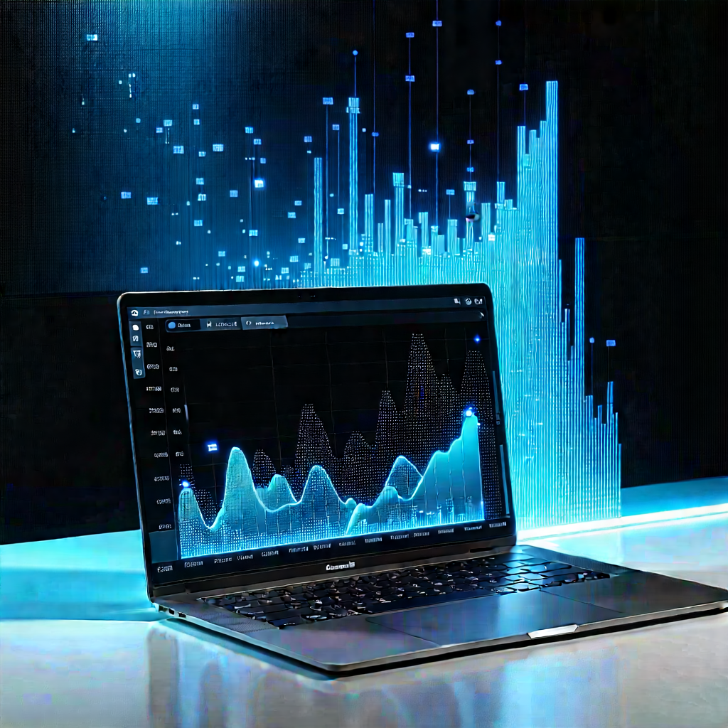 Laptop With Data Visualization With Laptop Computer