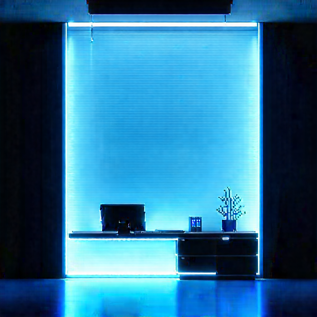 Futuristic Tech Startup Office With Room Desk