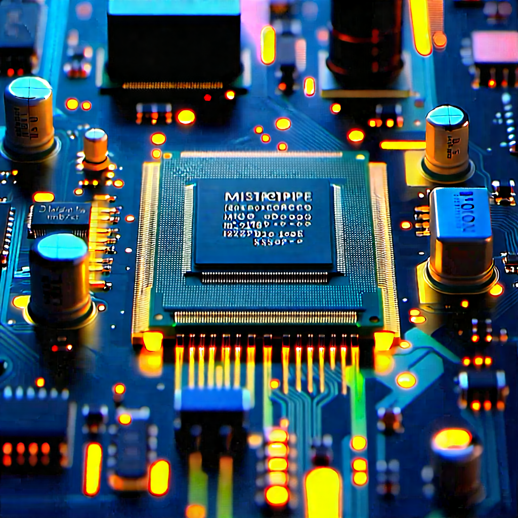 Close-up of microprocessor