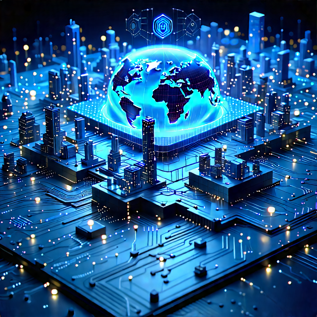 Blockchain Network Visualization With Blue White